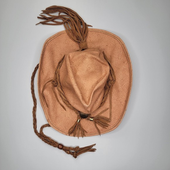 SHADY BRADY Authentic Straw Cowgirl/boy Hat with Chin/Stampede Strings (Size S) - Picture 5 of 7